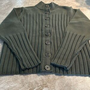 DENIM & CO Olive Green Cardigan NWOT